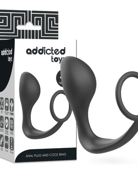 ADDICTED TOYS - PLUG ANAL AVEC ANNEAU EN SILICONE NOIR