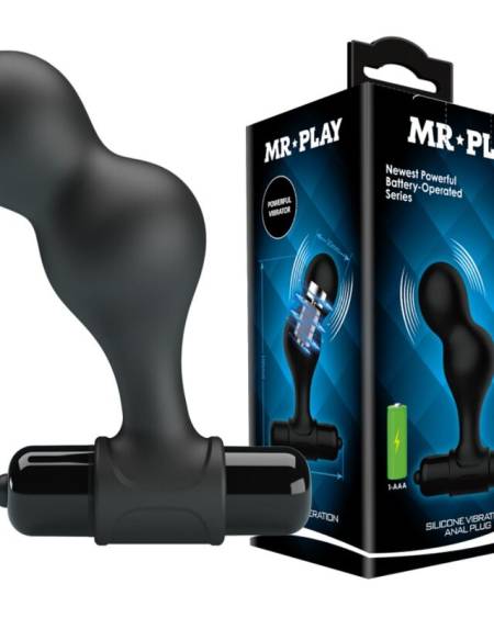 MR PLAY - PLUG ANAL VIBRATEUR EN SILICONE NOIR