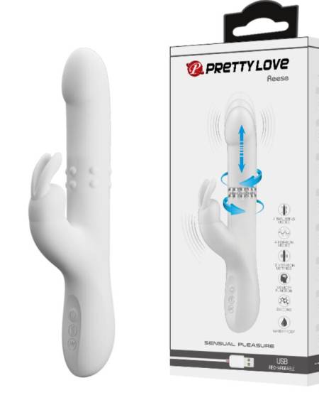 PRETTY LOVE - VIBRATEUR REESE AVEC ROTATION ARGENTÉE