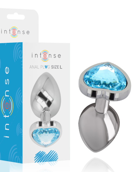 INTENSE - PLUG ANAL MÉTAL ALUMINIUM COEUR BLEU TAILLE L