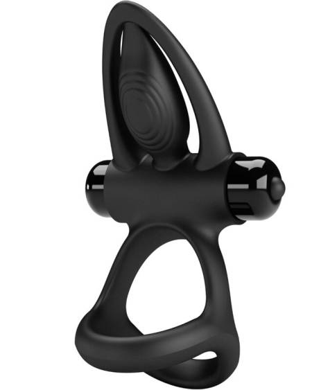 PRETTY LOVE - ANNEAU VIBRANT 10 VIBRATIONS SILICONE NOIR
