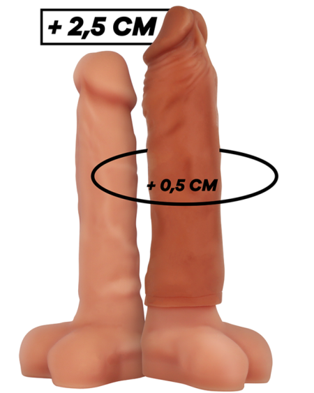 VIRILXL - EXTENSION DE PÉNIS MARRON EN SILICONE LIQUIDE V5