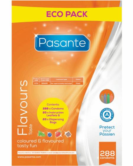 PASANTE - PRÉSERVATIFS ECO PACK SAVEURS SAC 288 UNITÉS