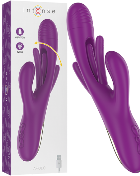 INTENSE - APOLO VIBRATEUR MULTIFONCTION RECHARGEABLE 7 VIBRATIONS AVEC LANGUE OSCILLANTE VIOLET