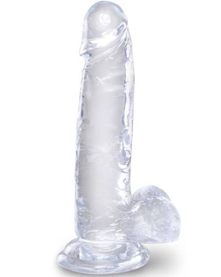KING COCK - CLEAR PÉNIS RÉALISTE AVEC BOULES 15.2 CM TRANSPARENT