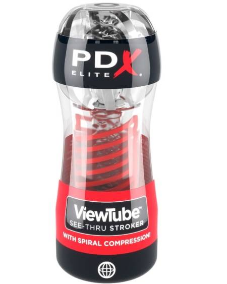 PDX ELITE - STROKER VIEWTUBE 2 SPIRALE COMPRESSION TRANSPARENT
