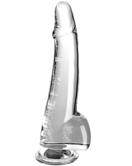 KING COCK - CLEAR GODE  TESTICULES 19 CM TRANSPARENT