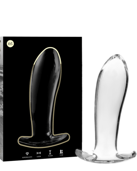 NEBULA SERIES BY IBIZA - MODELO 5 PLUG CRISTAL TRANSPARENTE 12.5 CM -O- 3.5 CM