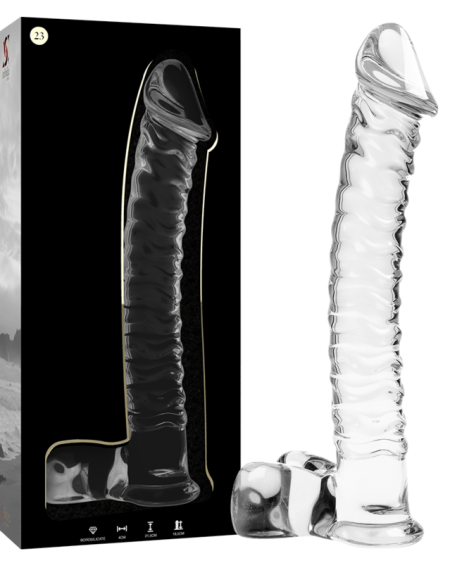 NEBULA SERIES BY IBIZA - MODELO 23 DILDO CRISTAL TRANSPARENTE 21.5 CM -O- 4 CM
