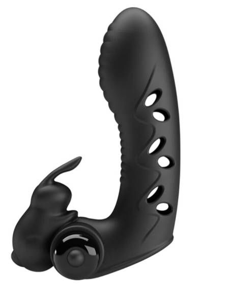 PRETTY LOVE - COUVERCLE DE DOIGT VIBRATEUR LAPIN NOIR VANCE