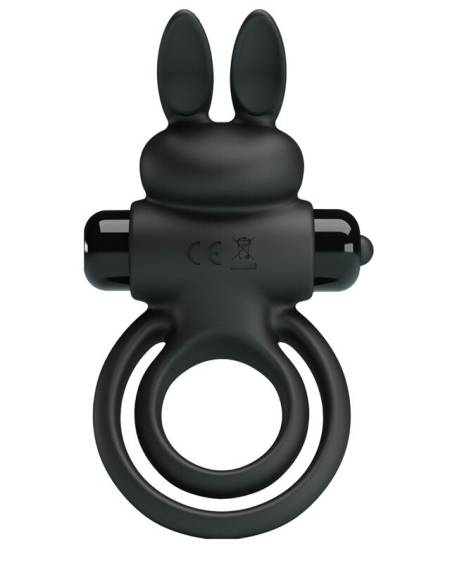 PRETTY LOVE - ANNEAU DE LAPIN VIBRATOR III POUR PÉNIS NOIR
