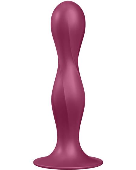 SATISFYER - DOUBLE BALL-R DILDO SILICONA GRANATE