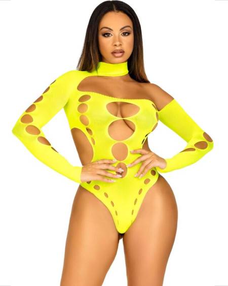 LEG AVENUE - BODY SANS COUTURES AVEC STRING JAUNE