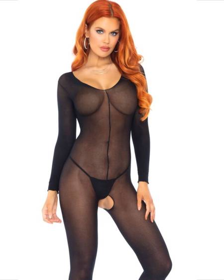 LEG AVENUE - BODYSTOCKING MANCHES LONGUES NOIR