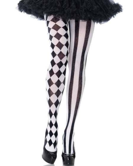 LEG AVENUE - COLLANTS ARLEQUIN NOIR/BLANC