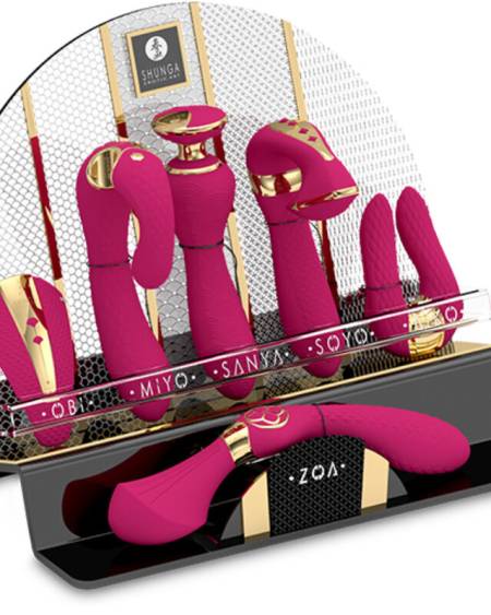 SHUNGA - PRÉSENTOIR 6 MASSEURS INTIMES FUCHSIA