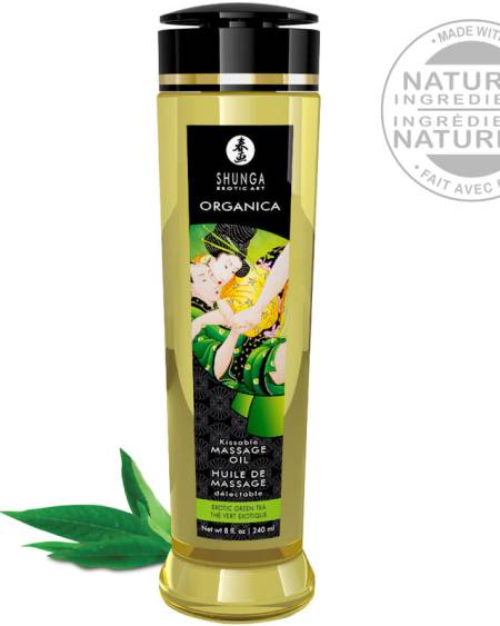 SHUNGA - HUILE DE MASSAGE BIO THÉ VERT 240 ML