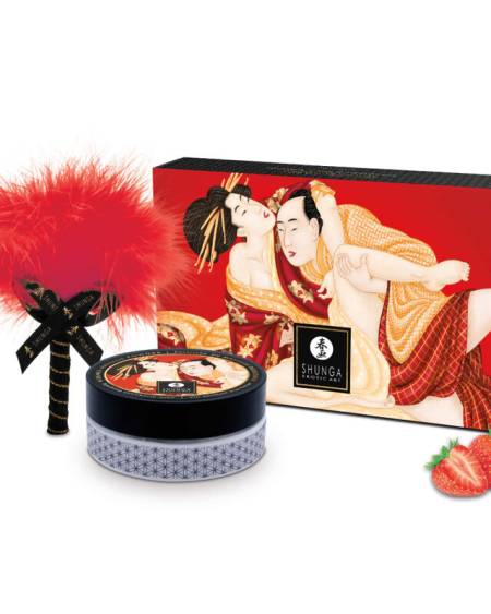 SHUNGA - KIT DE POUDRE DE MASSAGE COMESTIBLE À LA FRAISE