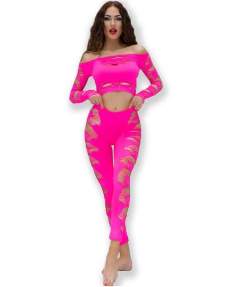 CHILIROSE - CR 4632 HAUT  PANTALON FUCHSIA S/L