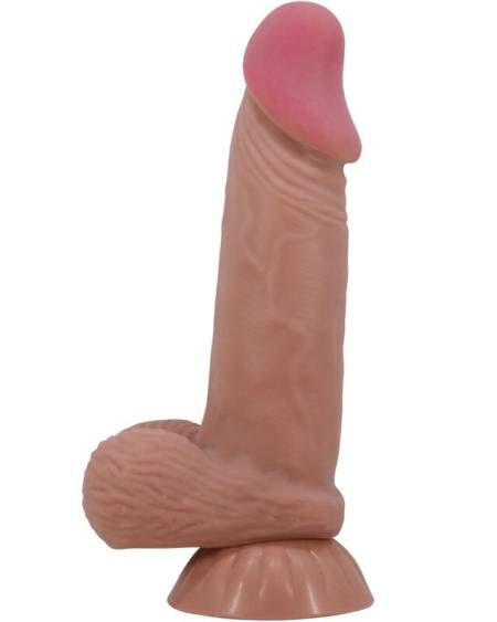 PRETTY LOVE - SÉRIE SLIDING SKIN GODE RÉALISTE AVEC VENTOUSE COULISSANTE PEAU BRUN 19,4 CM