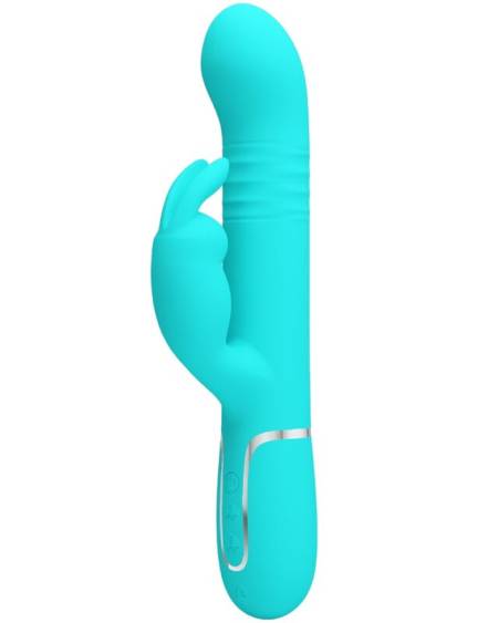 PRETTY LOVE - VIBRATEUR COALE RABBIT PERLES VERT AQUA