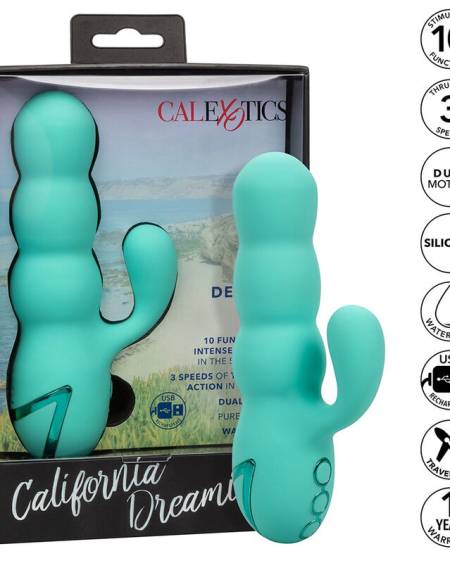 CALEXOTICS - VIBRATEUR DEL MAR DIVA RABBIR AQUA GREEN PAR CALIFORNIA DREAMING