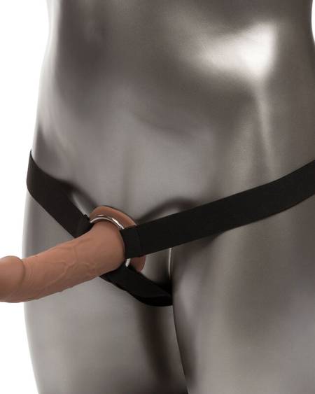 CALEXOTICS - EXTENSION PERFORMANCE MAXX RÉALISTE AVEC HARNAIS PEAU MARRON