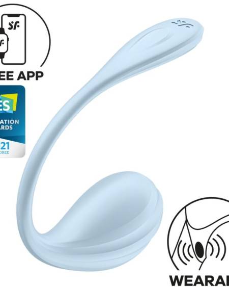 SATISFYER - APPLICATION GRATUITE STIMULATEUR DE POINT G PÉTALE LISSE BLEU CIEL