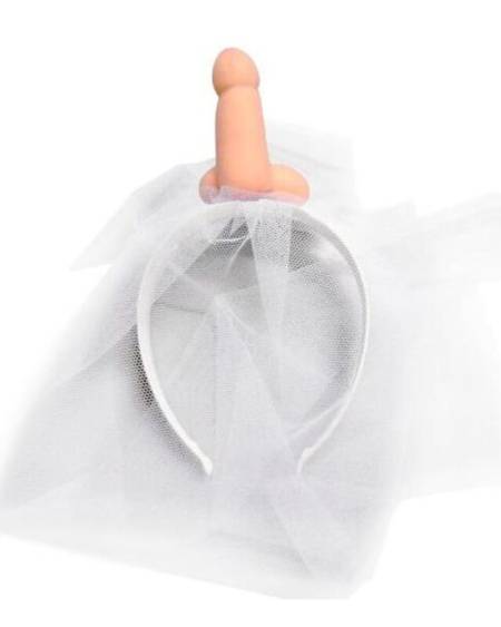 DIABLO PICANTE - VOILE DE MARIÉE BLANC AVEC PÉNIS