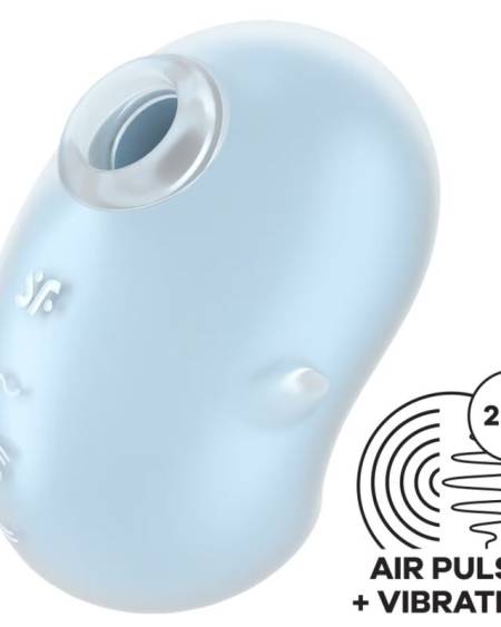 SATISFYER - CUTIE GHOST VIBRATEUR POSER BLEU CLAIR