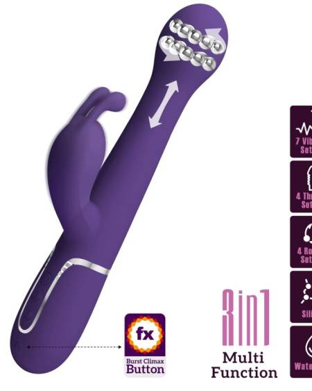 PRETTY LOVE - DEJON VIBRATEUR RABBIT 3 EN 1 MULTIFONCTION VIOLET