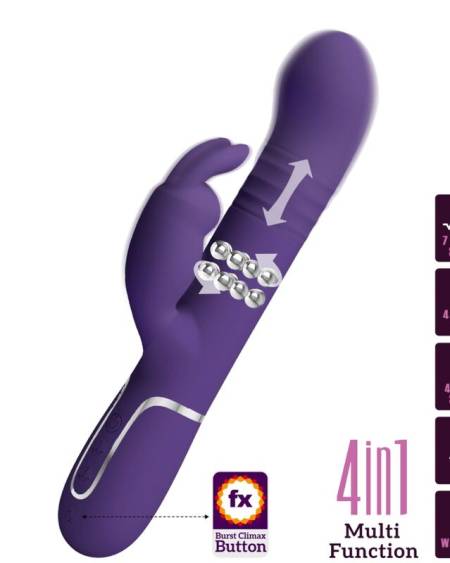 PRETTY LOVE - COALE VIBRATEUR  RABBIT 4 EN 1 VIOLET