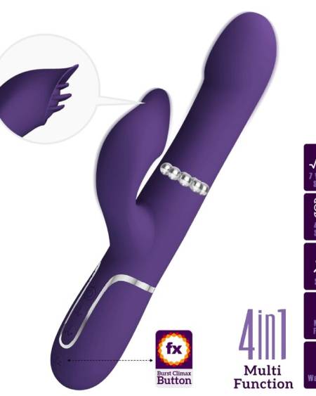 PRETTY LOVE - ZALIN PERLES VIBRATEUR LAPIN 4 EN 1 VIOLET