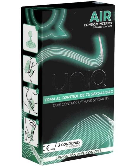 UNIQ - AIR PRÉSERVATIF FÉMININ SANS LATEX 3 UNITÉS