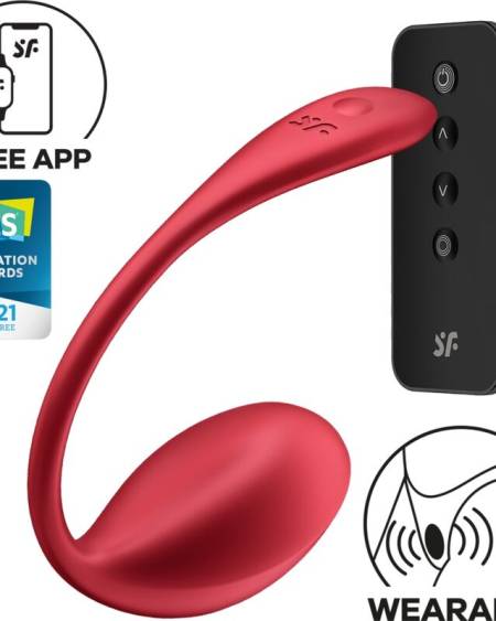 SATISFYER - SHINY PETAL STIMULATEUR À TÉLÉCOMMANDE À DISTANCE G POINT ROUGE APPLICATION GRATUITE