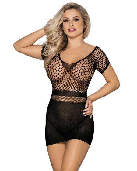 SUBBLIME - 951917 ROBE COURTE NOIRE EN CROCHET GRILL TAILLE UNIQUE