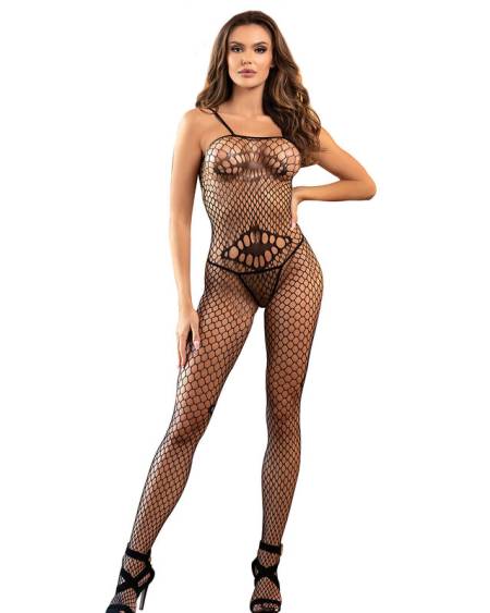 SUBBLIME - 952112 BODYSTOCKING RESILLE AVEC DETAILS SUR LA POITRINE ET LE VENTRE NOIR TAILLE UNIQUE