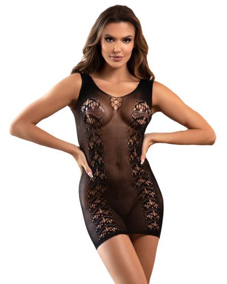 SUBBLIME - 952167 ROBE COURT EN RÉSILLE ÉLASTIQUE NOIR TAILLE UNIQUE