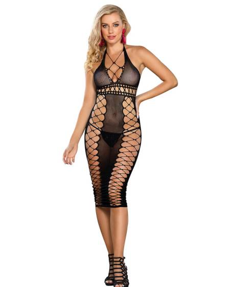 SUBBLIME - 952310 ROBE LONGUE RÉSEILLE NOIRE TAILLE UNIQUE