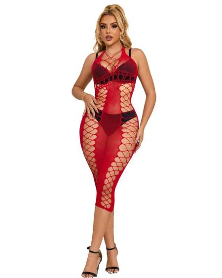 SUBBLIME - 952327 ROBE LONGUE RÉSEILLE ROUGE TAILLE UNIQUE