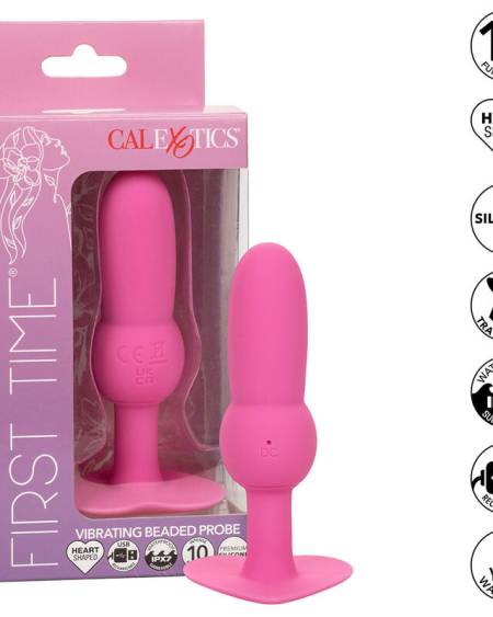 CALEXOTICS - FIRST TIME SONDE ANAL PLUG PERLÉE 10 VIBRATIONS ROSE