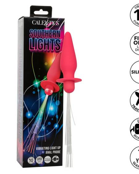 CALEXOTICS - SOUTHERN LIGHTS LIGHT UP PLUG ANAL 10 VIBRATIONS SILICONE ROSE
