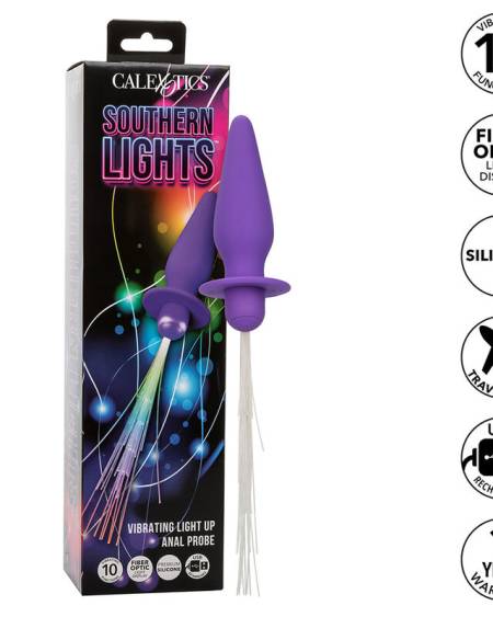 CALEXOTICS - SOUTHERN LIGHTS LIGHT UP PLUG ANAL10 VIBRATIONS SILICONE VIOLET