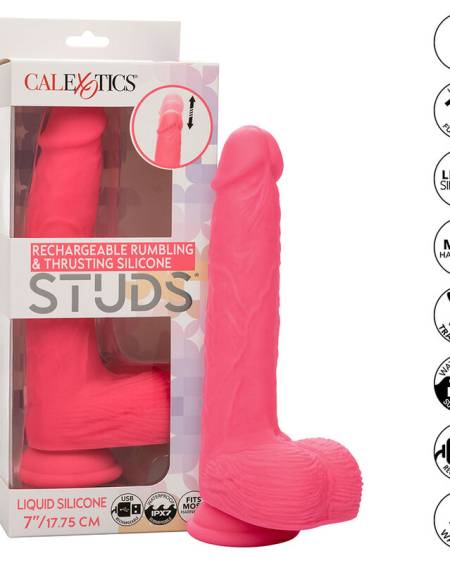 CALEXOTICS - STUDS VIBRATEUR RÉALISTE 10 VIBRATIONS ROSE