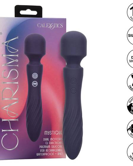 CALEXOTICS - CHARISMA MYSTIQUE MASSEUR DOUBLE MOTEURS 12 FONCTIONS 20,5 CM X 4,5 CM VIOLET