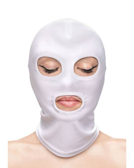 NS NOVELTIES - FETISH  FASHION CAGOULE YEUX ET BOUCHE NYLON BLANC