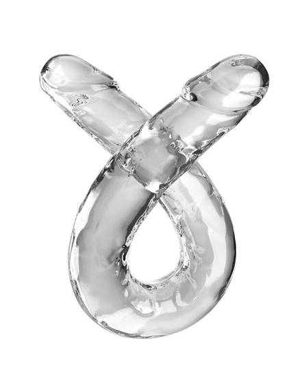 KING COCK - DOUBLE TROUBLE DOUBLE GODE 46 CM TRANSPARENT