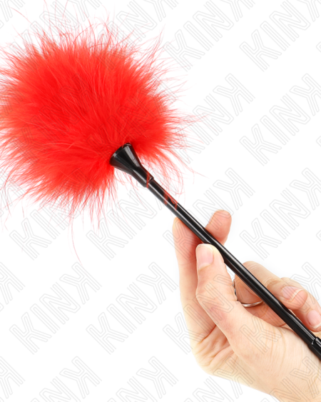 KINK - PLUMES TICKLE ROUGES UTILISÉES POUR LE KIT BONDAGE 27 CM