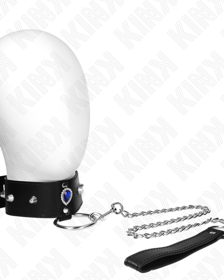 KINK - COLLIER 65 CM AVEC BRACELET AVEC DIAMANTS BLEU AJUSTABLE 36-43 CM X 5 CM