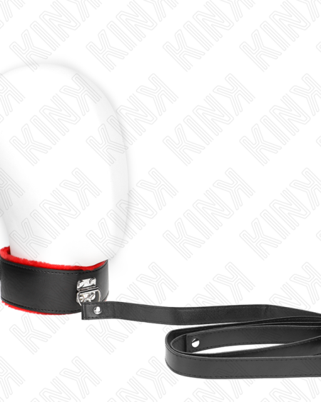 KINK - COLLIER AVEC CEINTURE 116 CM AVEC BRACELET EN CUIR ROUGE AJUSTABLE 40-48 CM X 6 CM